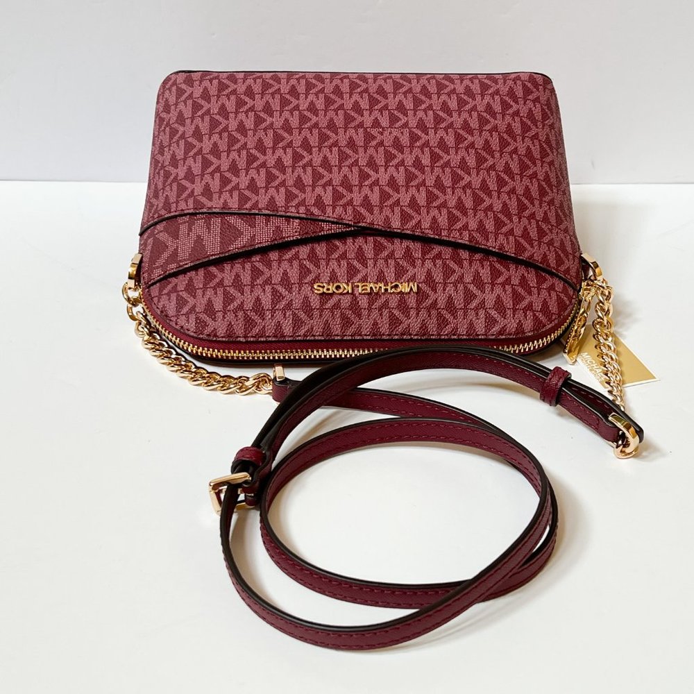Michael Kors Jet Set Travel Dome Shoulder Crossbody Bag MK Mulberry - Picture 7 of 11